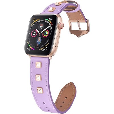 Luxury Gold Metal Real Leather Band For iWatch Series 8 7 6 5 4 3