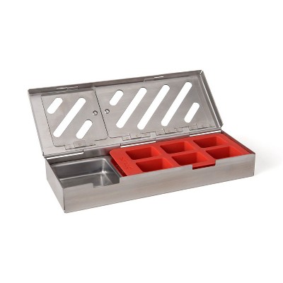 Taylor Smoker Box with Tray, 3 Piece with Silicone Ice Mold, Stainless Steel Smoker for Grill, Works with Wood Chips