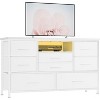 8-Drawer Media Console with LED Lights, Power Outlets, Sturdy Metal Frame & Wood Top for Living Room, Bedroom - 3 of 4