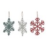 Transpac Metal 7.48 in. Multicolored Christmas Snowflake Ornament Set of 3 - 2 of 4