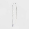 Round Clear Crystal Cubic Zirconia Threader Earrings - A New Day™ Silver: Sterling, Polished, Nickel-Free - 2 of 2