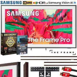Samsung 75" The Frame Pro Neo QLED 4K TV (2025) with White Bezel & Protection Bundle - 1 of 4