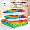 Boersma Tie Dye Comforter Set King Size – 3-Piece Rainbow Bedding for Girls, Colorful Boho Quilt Set with 1 Fluffy Comforter & 2 Pillowcases - 4 of 4