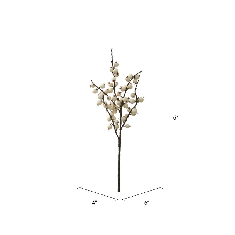 Vickerman 16" White Fall Wild Berry Artificial Christmas Pick, 6/Bag, Weather Resistant, 2 of 4