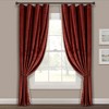 Luxury Vintage Velvet With Silky Pompom Trim Light Filtering Window Curtain Panel Rust Single 52X84 - 2 of 4