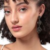 SOHI Women's Chrome Silver Embellished Diamond Drop Earrings - 4 of 4