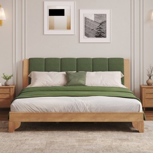 Christopher Knight Home Oliver Mid-Century Modern Pine Wood Platform Bed Frame with Headboard - 1 of 4