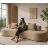 SKRAN Corduroy Compressed Sofa, Modern Loveseat Sofa, With Pillows Plush High-Density Foam Cushions, No Assembly Required, For Living Room - 2 of 4