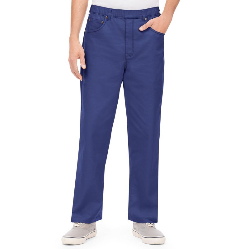 Collections Etc Men's Pull-On Elasticized Waist Twill Pants, 3 of 5