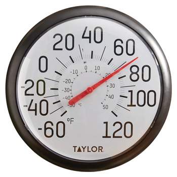 Springfield 9.125 Plainview Indoor and Outdoor Thermometer with Hygrometer  HygrometerThermometer Temperature Humidity White - Office Depot