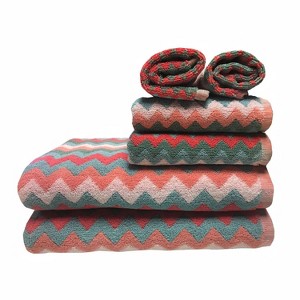 Espalma 6-Piece Zig Zag  100% Cotton Bath Towel Set - 1 of 3