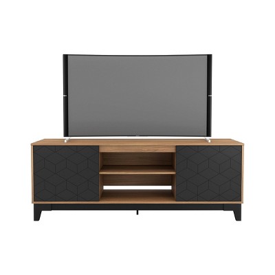 Hexagon TV Stand for TVs up to 72" Cinnamon/Black - Nexera