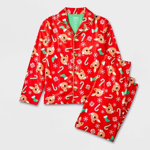 Kids Rudolph The Red nosed Reindeer Christmas Coat Pajama Set