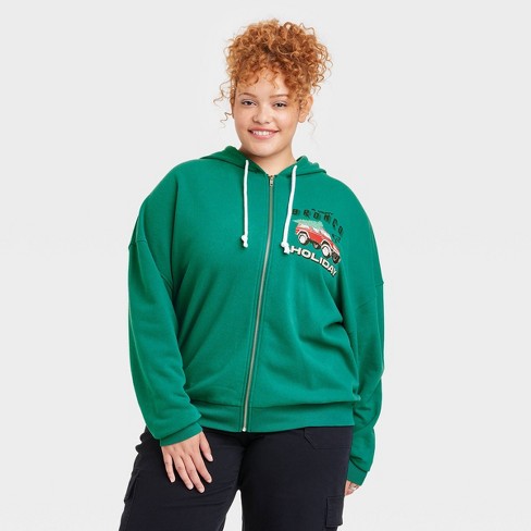 Women's Ford Bronco Zip-up Graphic Hoodie - Green 3x : Target