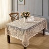 HLC.ME Harper Floral Lace Fabric Tablecloth, Lace Fabric Table Cloth, Wrinkle Resistant Tablecloth, Patterned Scalloped Tablecloth - 3 of 4