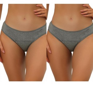 Allegra K Women's Mid-Rise Available in Plus Size Hipster Underwears 2 Packs - 1 of 4