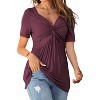 Imily Bela Effortless Summer Essential: Knot-Front V-Neck Oversized Tunic Tee - 2 of 4