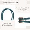Evideco French Home Goods Magnetic Curtain Tiebacks – Double Braided Cord with Wooden Tips - 4 of 4