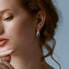 EVERLY JEWELRY | Created Blue and White Sapphire Twist Leverback Earrings in Sterling Silver - 4 of 4