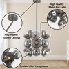 PAKOKULA Modern 9-Light silver Branch Cluster Chandelier with Smoke Gray Glass Shades - 4 of 4