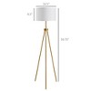 59.75" Standing Floor Lamp Fabric Lampshade Steel Tripod for Living Room Bedroom Office House Home, Gold - 4 of 4