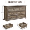 Brafabhome Mid-Century Solid Wood Dresser with 7 Drawers for Bedroom, Vintage Chest of Drawers Double Dresser for Living Room Hallway | Light Brown - 2 of 4