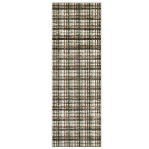 Indoor Modern Geometric Checkered Non Slip Area Rugs, Low Pile Non Slip Floor Carpet for Home Office - 1 of 4