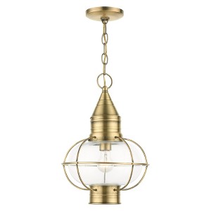 Livex Lighting Newburyport 1 - Light Pendant in  Antique Brass - 1 of 4