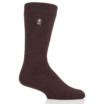 Heat Holder® Men’s Dunlin LITE Crew Socks | Thermal Yarn | Medium-Thick Socks Casual Shoes + Boots | Warm + Soft, Hiking, Cabin, Cozy at Home Socks | 5X Warmer Than Cotton
