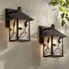 Franklin Iron Works French Garden Rustic Farmhouse Outdoor Wall Light Fixtures Set of 2 Bronze Metal 10 1/2" Clear Seedy Glass for Post Exterior - 2 of 4