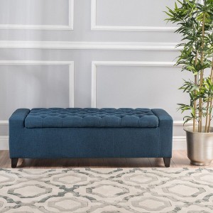 PAGED 51" Storage Ottoman Bench,Tufted End of Bed Bench with Lift Top,Ottoman with Storange for Living Room,Entryway - 1 of 4