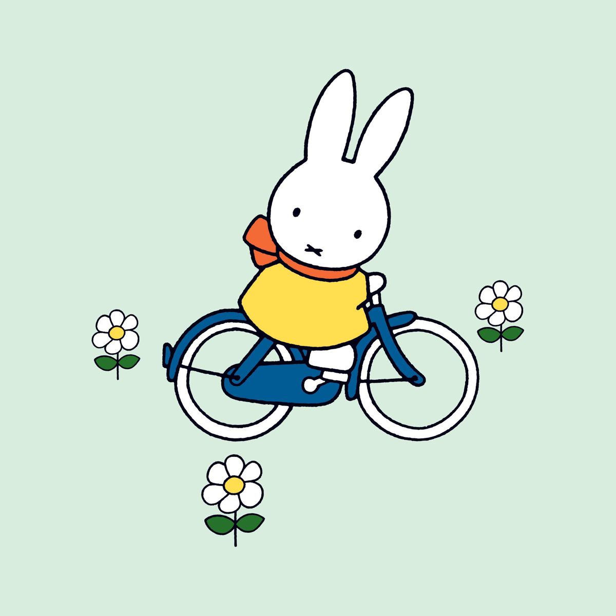 Girls' Miffy Bike Short Sleeve Front and Back Graphic T-Shirt - Mint Green - thumbnail 8