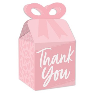 Big Dot of Happiness Pink Elegantly Simple - Square Favor Gift Boxes - Guest Party Favors Bow Boxes - Set of 12 - 1 of 4