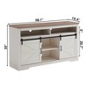 Farmhouse TV Stand for 65+ Inch TVs, 33" Tall Highboy Entertainment Center with Sliding Barn Doors,Wooden Media Console with Adjustable Shelves - 2 of 4