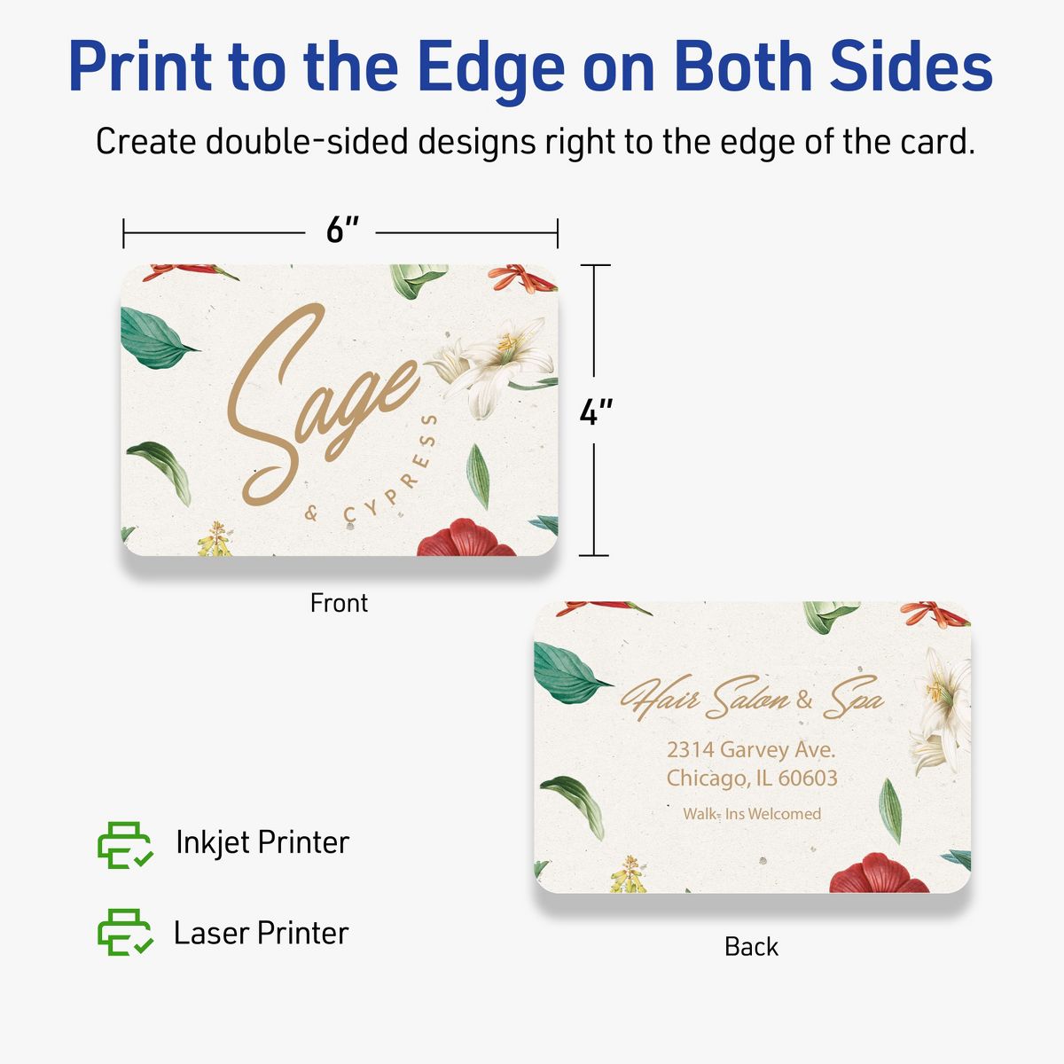 Avery Matte White Postcards, 4" x 6" Rectangle Rounded Corners - thumbnail 6