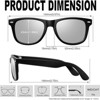Attop Polarized Sunglasses Retro Square Design Sunglasses UV400 Fashion, Black Frame, Clear Lens - 3 of 4