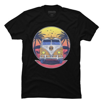 Men's Design By Humans My Skull Beach Van By fathi_dhia T-Shirt