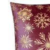 18"x18" Snowflakes Velvet Foil Printed Holiday Square Throw Pillow - Edie@Home - 3 of 4