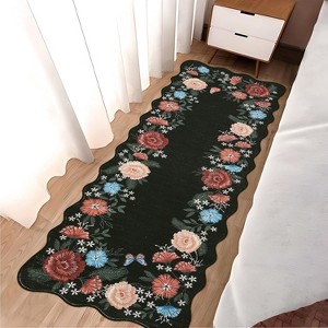Rug, Machine Washable Non-Slip Floral Accent Carpet for Living Room, Bedroom, Kids Room, Stain-Resistant Easy-Clean Indoor Floor Mat - 1 of 4