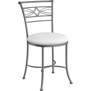 19" Dutton Metal Vanity Stool Chrome - Hillsdale Furniture - 1 of 4