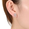 Rhodium-Plated Square Stud Earrings with Sparkling Cubic Zirconia for a Sleek and Elegant Look - 2 of 3