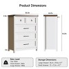 5 Drawer Dresser 41.3" Tall, Wood Wide Chest of Drawers - 2 of 4
