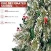 6.5ft Pre-Lit Frost Pine Artificial Christmas Tree W/600 Branch Tips & 250 Warm White Lights & Pine Cones and Red Berries - 2 of 4