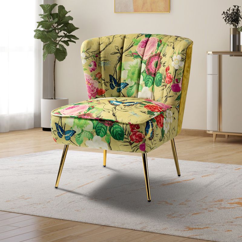 Urbain Wooden Upholstery Accent Side Chair with Tufted Back | Karat Home, 3 of 12