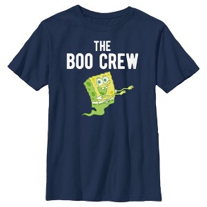 Boy's SpongeBob SquarePants Boo Crew Green Ghost T-Shirt - 1 of 4