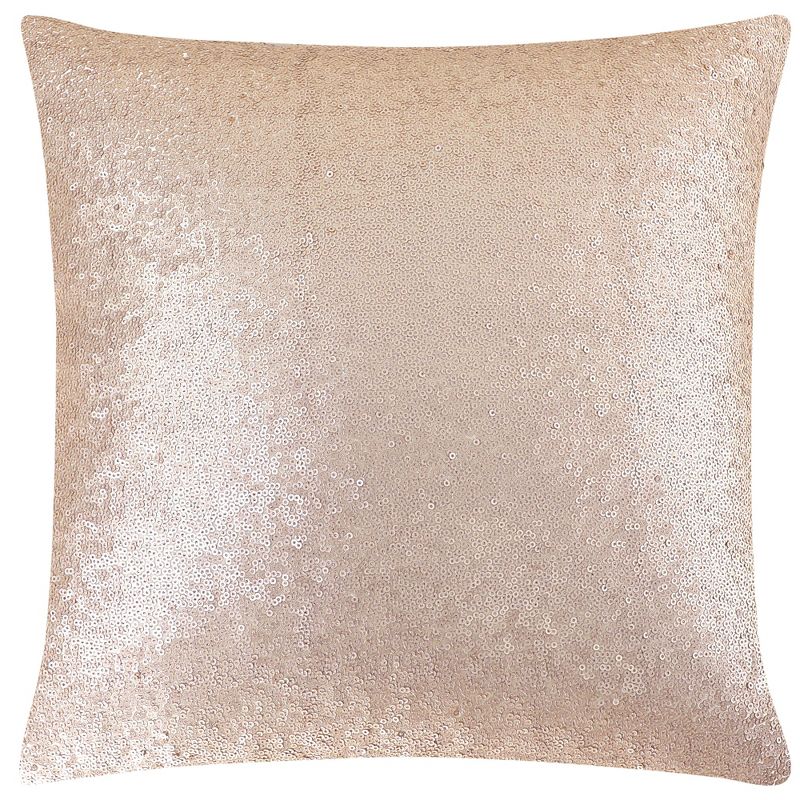PiccoCasa Sequin Throw Pillow Cover Glitzy Shiny Sparkling Satin Solid Square Pillowcase Cover 1 Pc, 1 of 9