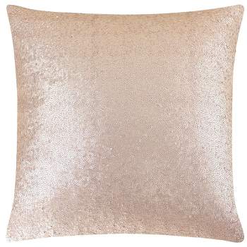 PiccoCasa Sequin Throw Pillow Cover Glitzy Shiny Sparkling Satin Solid Square Pillowcase Cover 1 Pc
