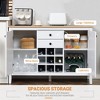 Coffee Bar Cabinet 9-Bottle Wine Rack, Sideboard Buffet Cabinet, Wine Cabinet with Drawers and Adjustable Shelves and White - 4 of 4