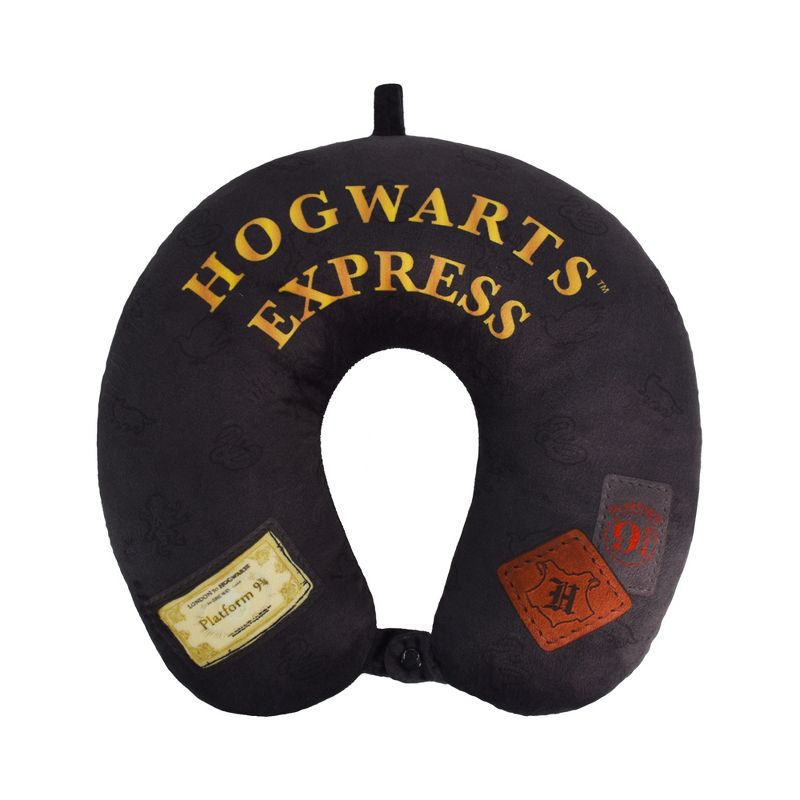 FUL Harry Potter Neck Pillow, Hogwart's Express Travel Head Pillow for Sleep in Airplane or Car, Black, 1 of 5