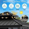 Whizmax Hardtop Gazebo, Double Roof Aluminum Frame with Netting & Curtains, Wood Grain Galvanized Steel for Patio, Garden, Lawn & Outdoor Parties - 2 of 4